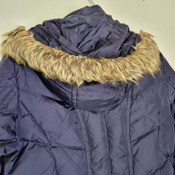 London Fog Down & Waterfowl Feather Filled Coat Women's Navy Blue Size Small - Picture 10 of 11